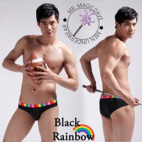 新品 Rainbow 彩虹七彩性感型格男士純棉三角底褲 內褲 內著 男裝內衣